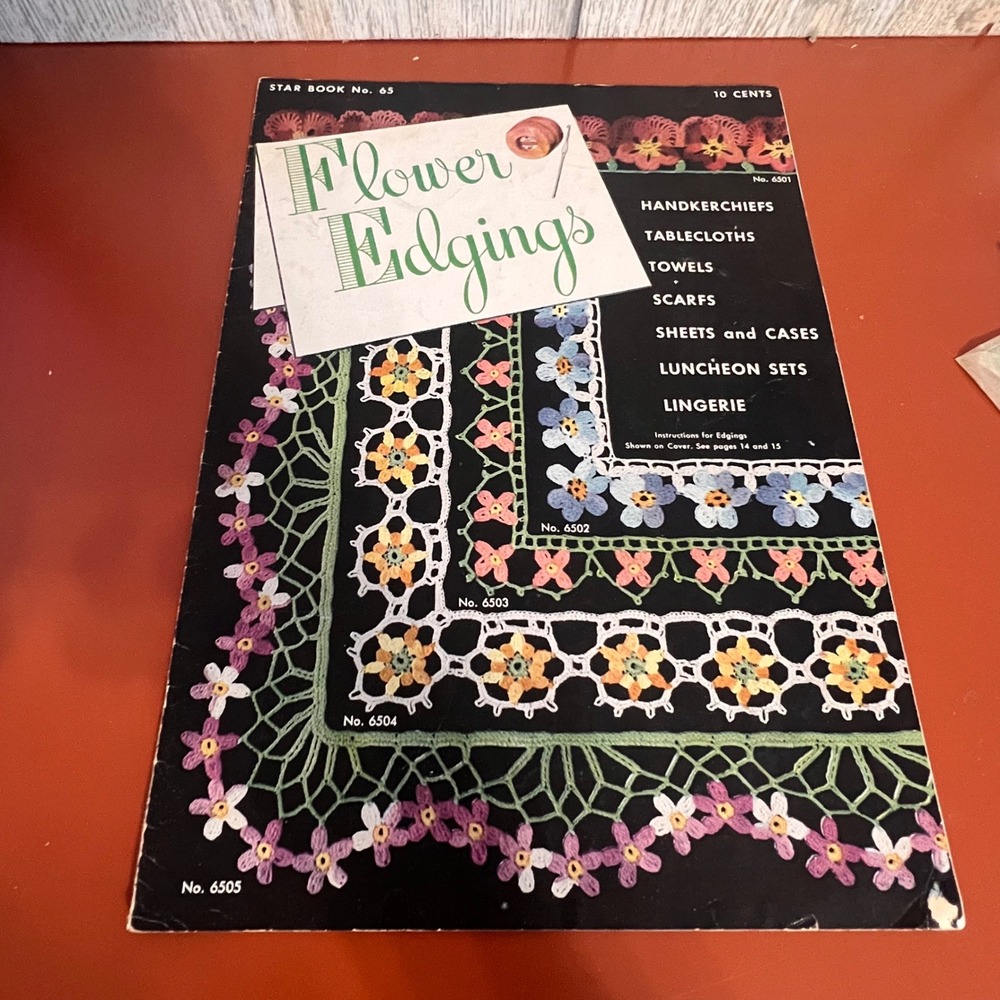 Vintage 1949 Star Book 65 Flower Edgings Crochet Pattern American Thread Company